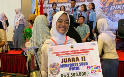 Prestasi Membanggakan! Nasywa Amareta S. Raih Juara 2 Lomba Menyanyi Solo Putri FLS2N Tingkat Provinsi Jawa Tengah 2026